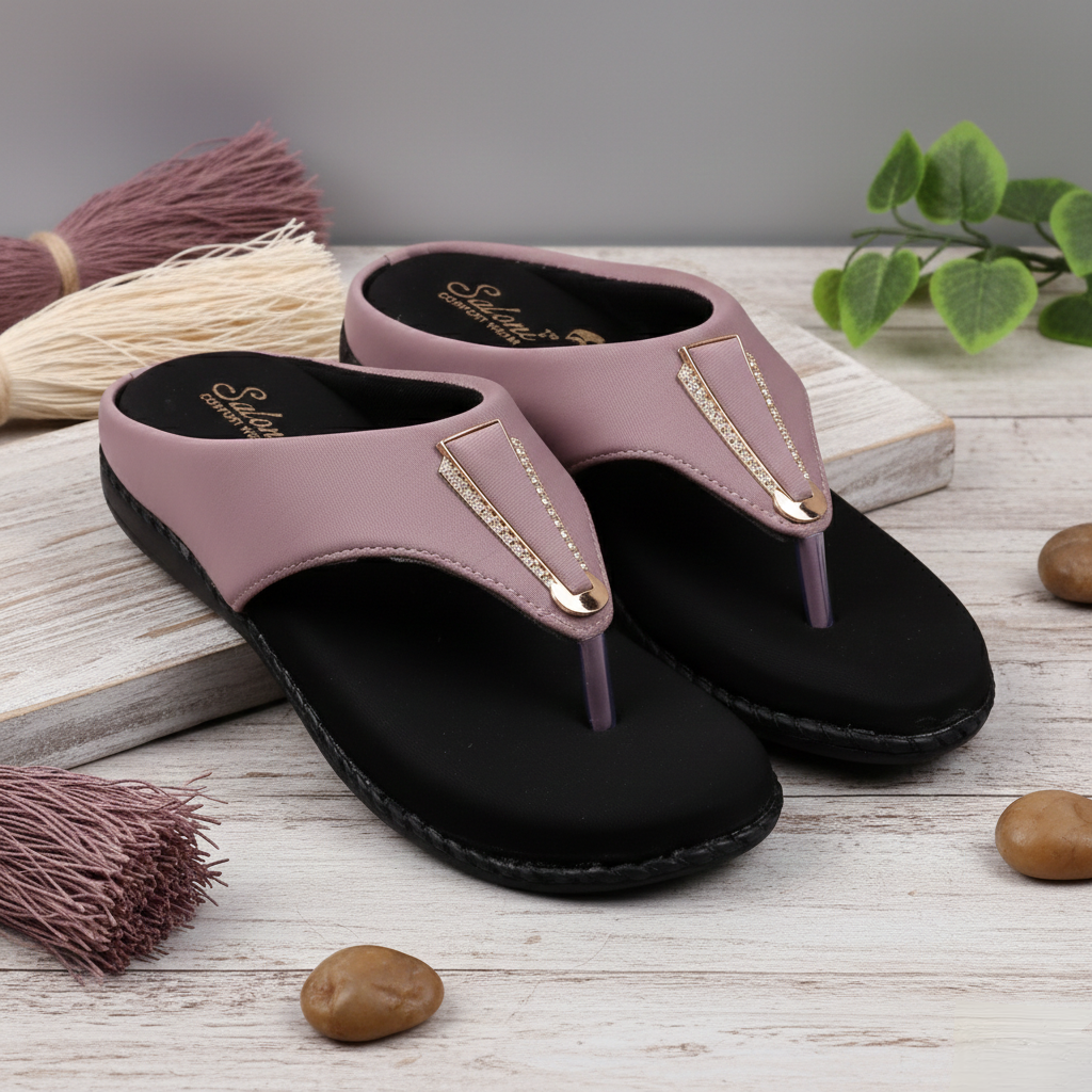 Saloni Comfort Wear Women’s Ortho Soft Sole Sandals Foot Pain Relief Stylish Doctor Chappal Comfortable Daily Wear Flats Soft Cushioned Slip-On Footwear for Women