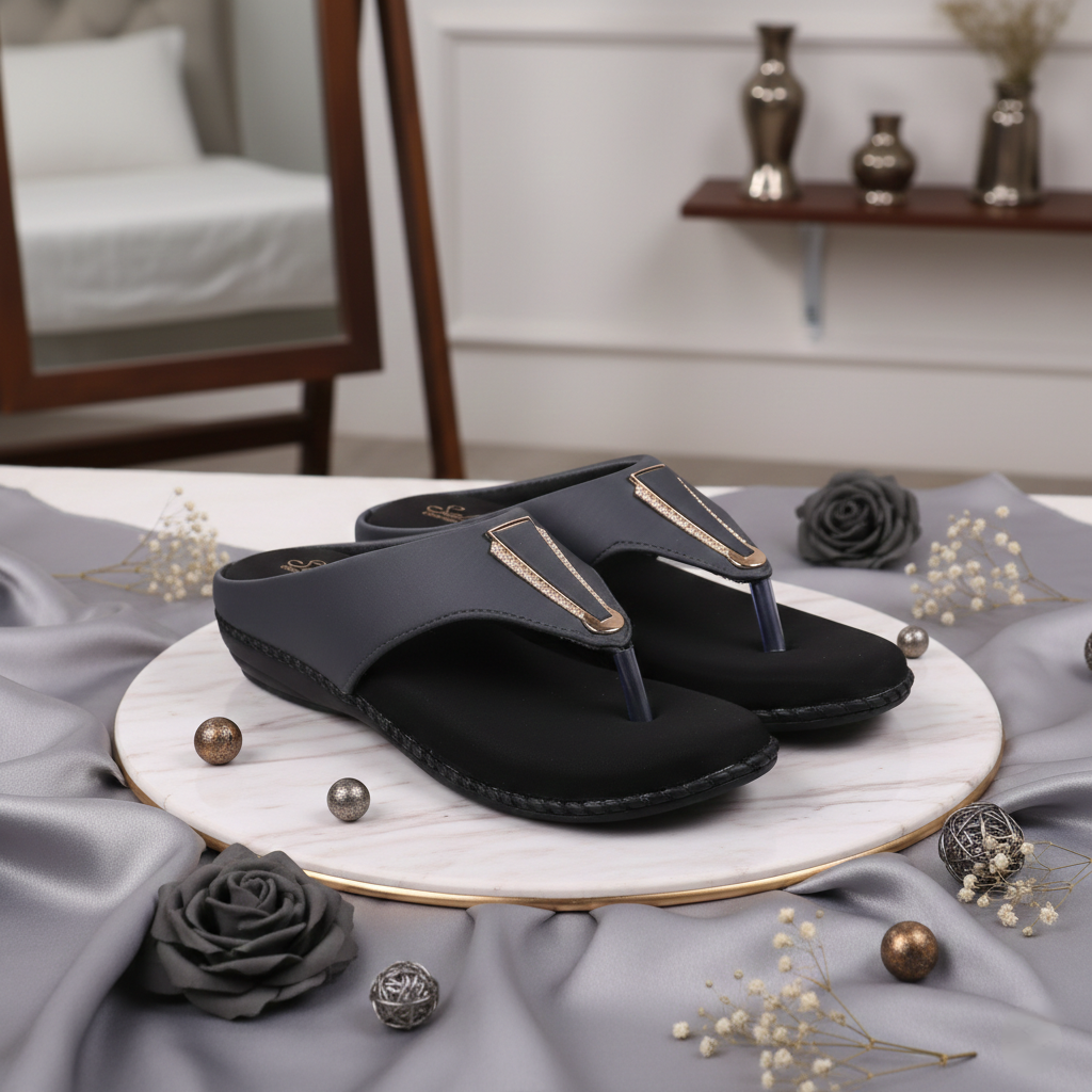 Saloni Comfort Wear Women’s Ortho Soft Sole Sandals Foot Pain Relief Stylish Doctor Chappal Comfortable Daily Wear Flats Soft Cushioned Slip-On Footwear for Women