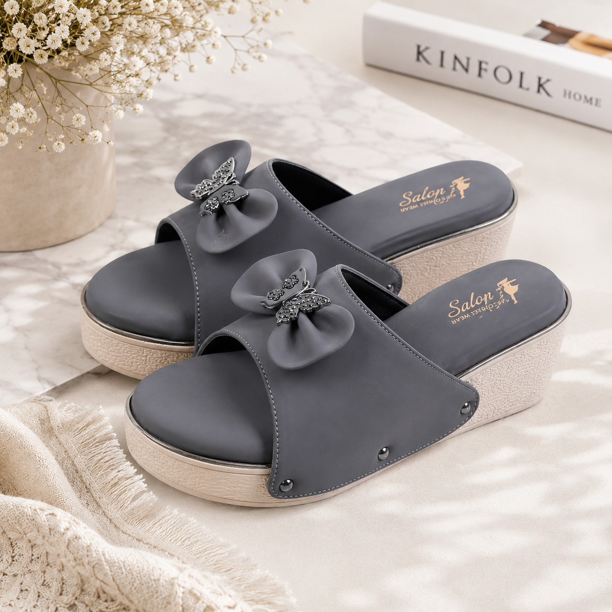 Saloni Comfort Wear Women’s Casual Comfort Wedge Sandals | Stylish Platform Slippers for Daily Wear | Elegant Comfortable Ladies Footwear for Casual Outings, Travel and Everyday Use