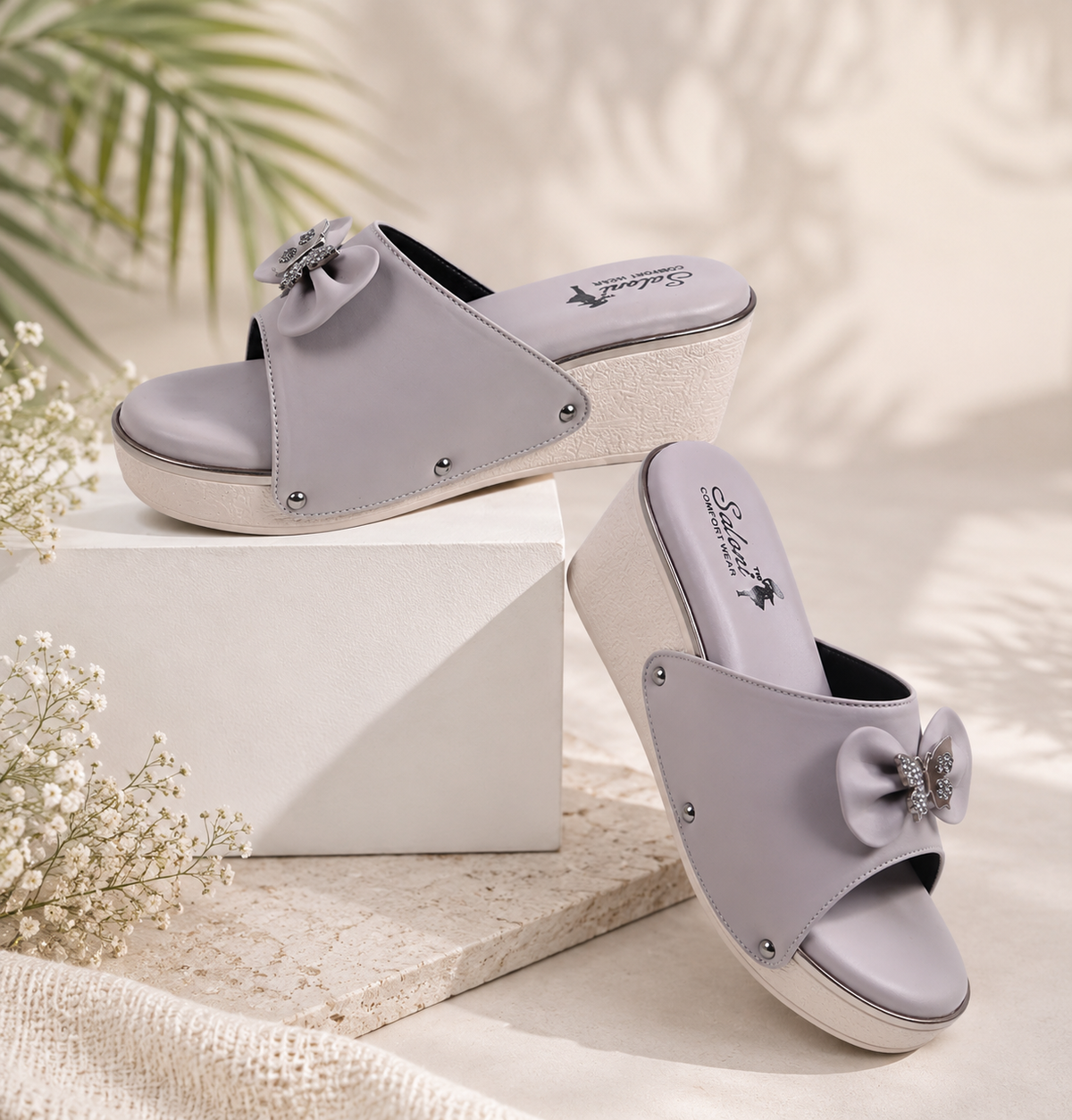 Saloni Comfort Wear Women’s Casual Comfort Wedge Sandals | Stylish Platform Slippers for Daily Wear | Elegant Comfortable Ladies Footwear for Casual Outings, Travel and Everyday Use