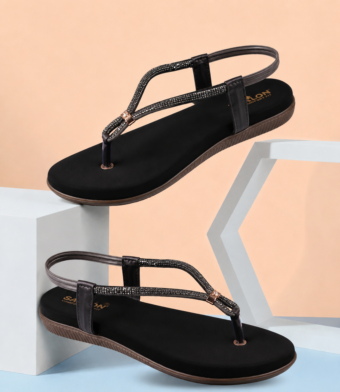 Saloni Comfort Wear Women’s Stylish Comfort Flats Fashionable Slip-On Sandals for Wedding, Party, Casual & Daily Wear Comfortable Lightweight Durable Footwear