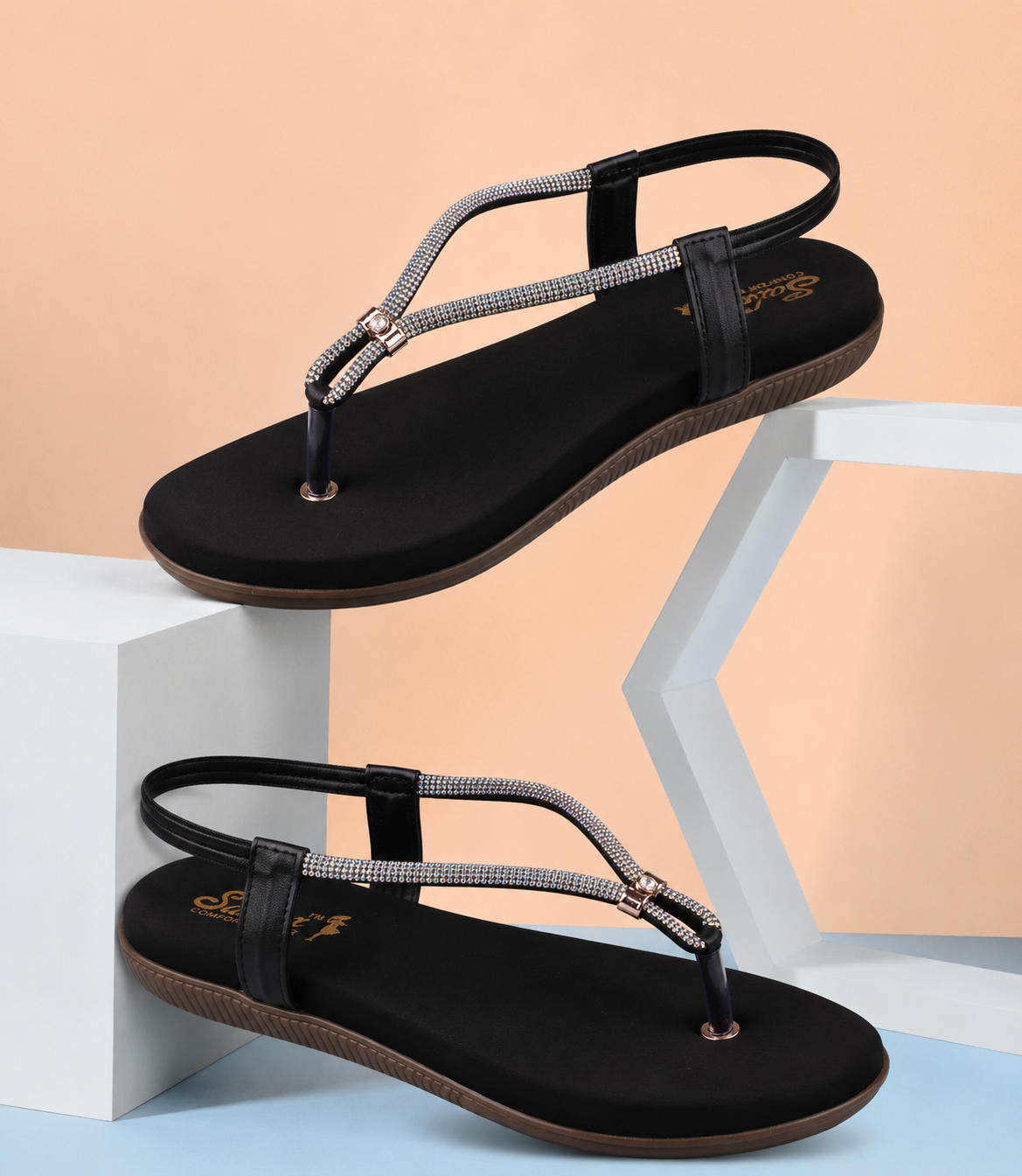 Saloni Comfort Wear Women’s Stylish Comfort Flats Fashionable Slip-On Sandals for Wedding, Party, Casual & Daily Wear Comfortable Lightweight Durable Footwear