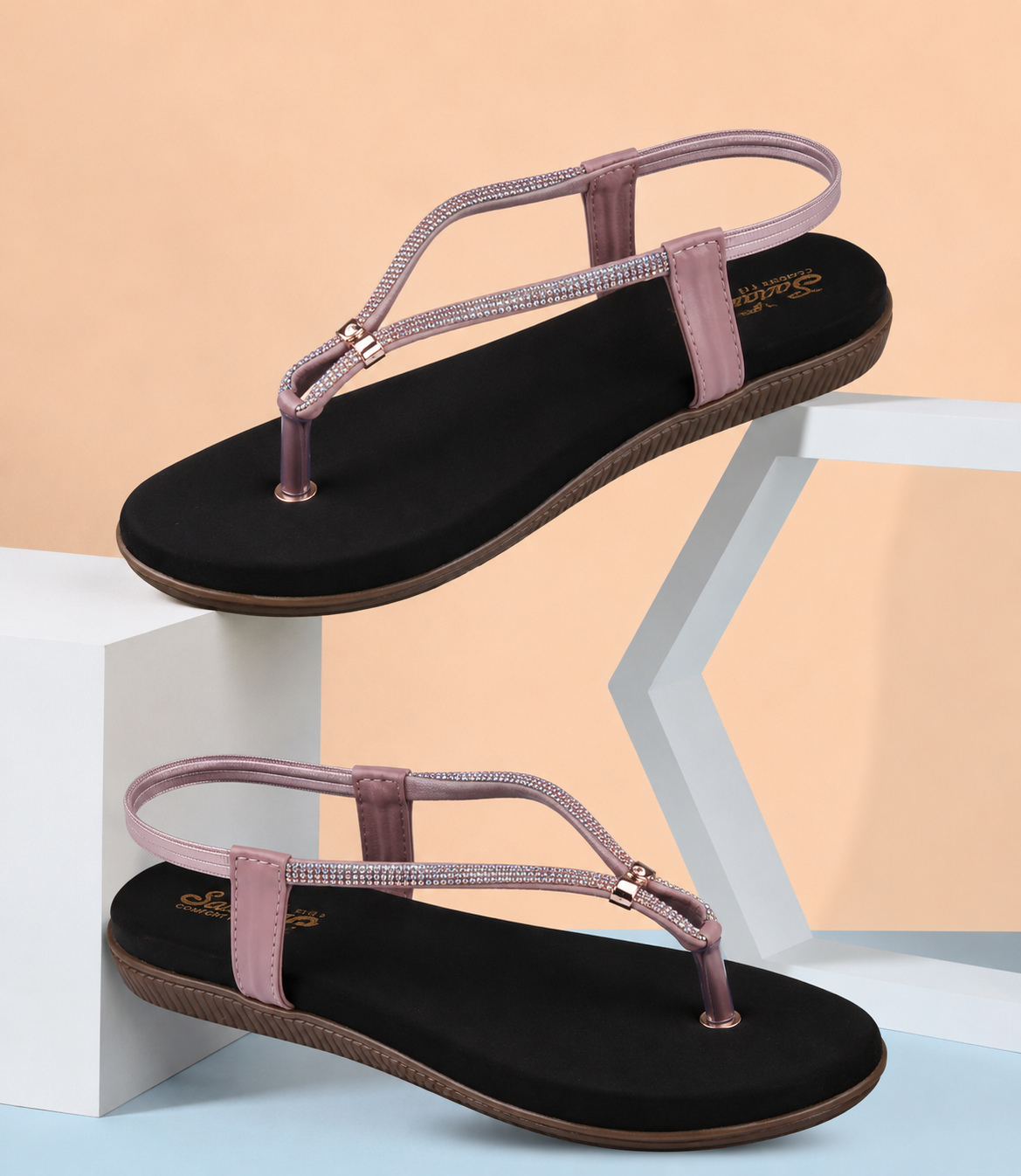 Saloni Comfort Wear Women’s Stylish Comfort Flats Fashionable Slip-On Sandals for Wedding, Party, Casual & Daily Wear Comfortable Lightweight Durable Footwear