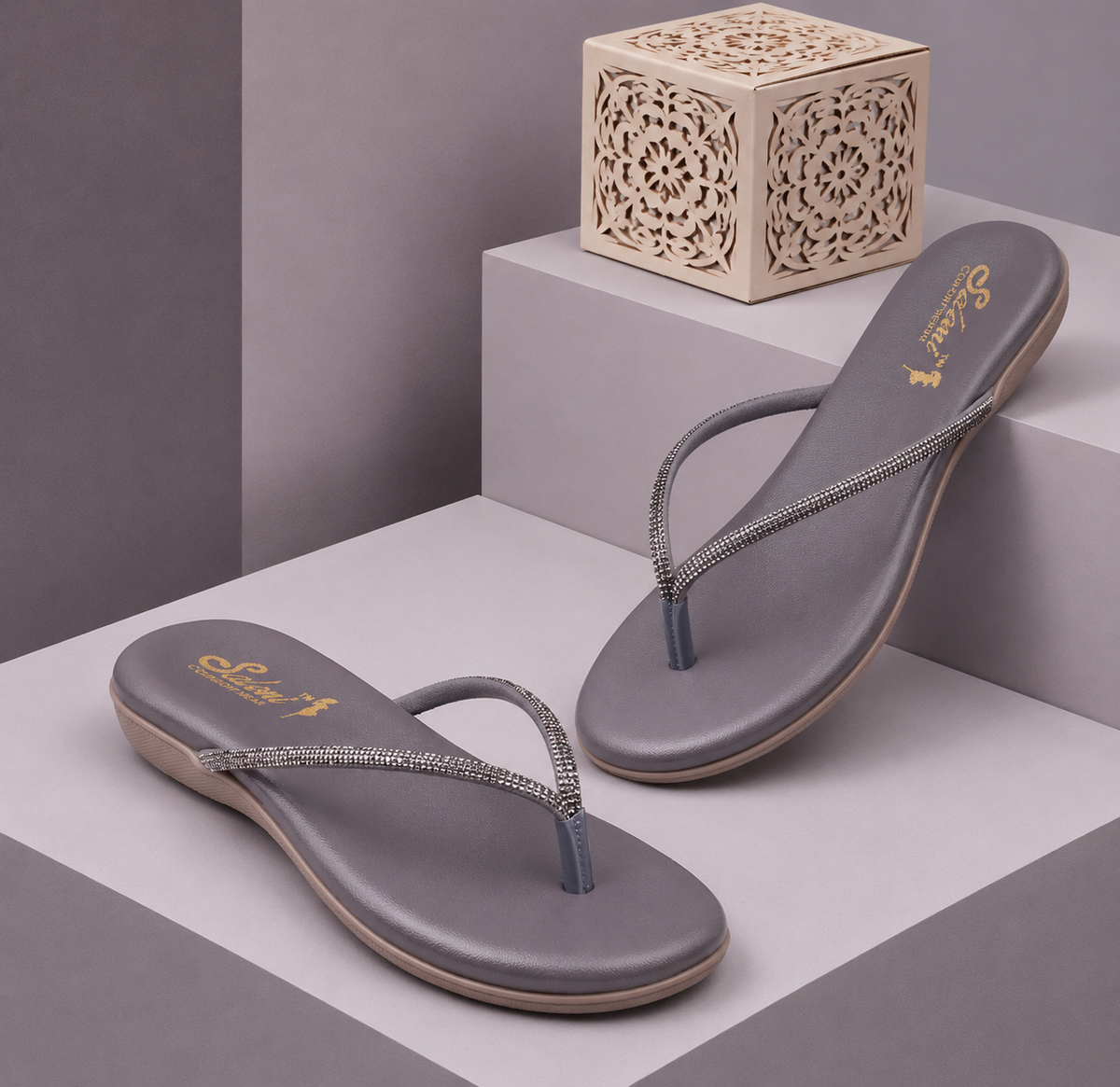 Saloni Comfort Wear Women’s Fancy Slippers Soft Cushioned Stylish Trendy Lightweight Anti-Skid Casual Footwear for Daily Wear